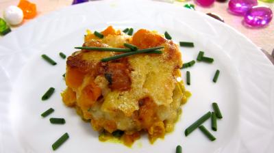 aubergine : Assiette de gratin de potimarron