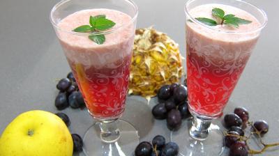 Boissons : Verres de cocktail de fruits d'automne