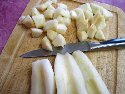 Lotte aux épinards et aux poires confites - 2.3