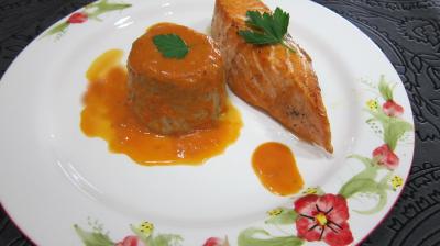 Poissons : Assiette de saumon aux flans de cocos