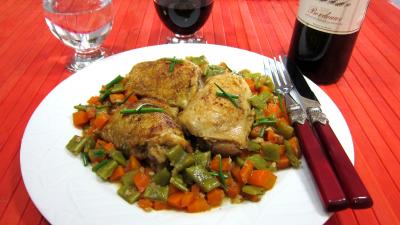 plat complet : Assiette de poulet aux carottes