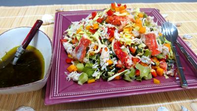Entrées froides : Plat de poireaux en salade