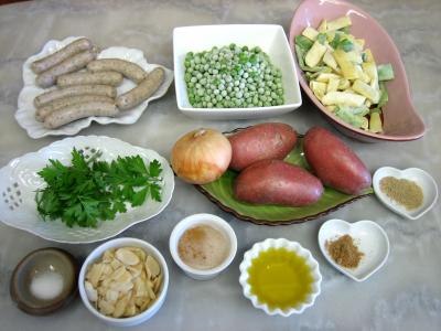 Ingrédients pour la recette : Saucisses au miel et aux amandes