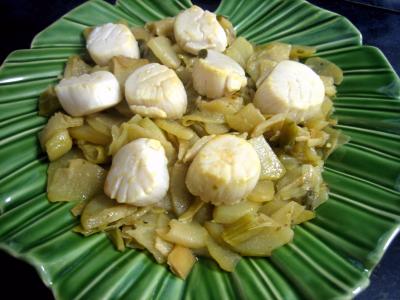 Image : recette Noix de Saint-Jacques aux chayottes