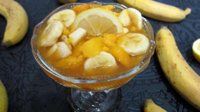 Desserts : Coupe de salade de bananes et de mangue