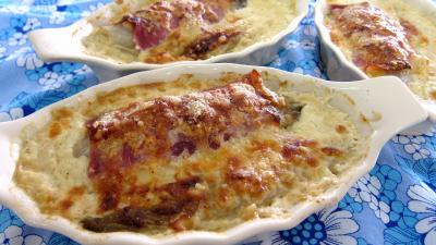 plat complet : Cassolettes d'endives au jambon