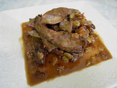 Foie de veau aux raisins secs et au potimarron - 14.2
