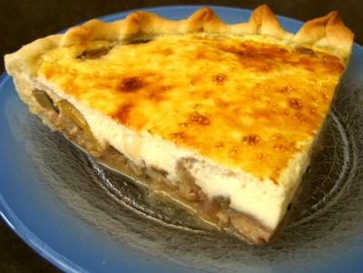 citron : Part de courgettes aux champignons en quiche