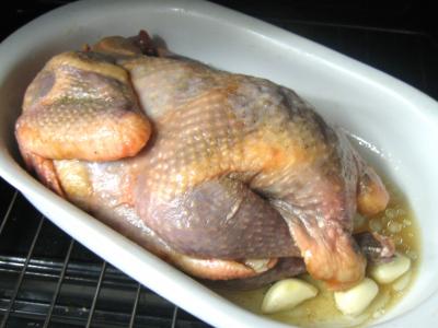 Pintade à la purée de maïs et champignons - 9.4