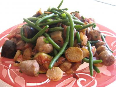 Recette Navets et haricots verts au wok
