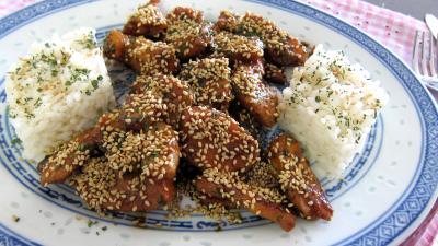 plat complet : Plat de poulet teriyaki