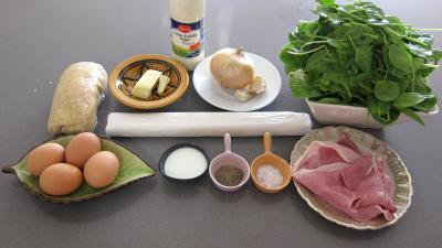 Ingrédients pour la recette : Tourte aux épinards
