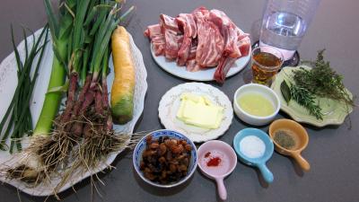 Ingrédients pour la recette : Poitrine d'agneau au miel