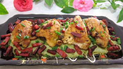 poivre noir : Plat de sauté de poulet à la poire