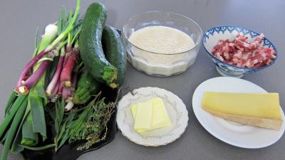 Ingrédients pour la recette : Courgettes au gratin