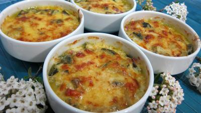 thym : Cassolettes de courgettes au gratin