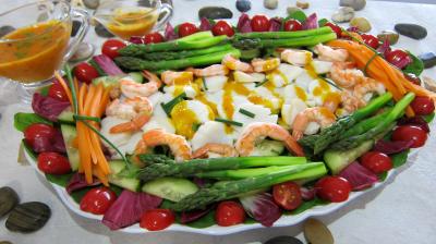 salade : Assiette de noix de saint Jacques en salade