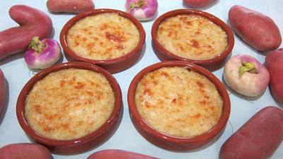 pomme de terre : ramequins de purée de navets