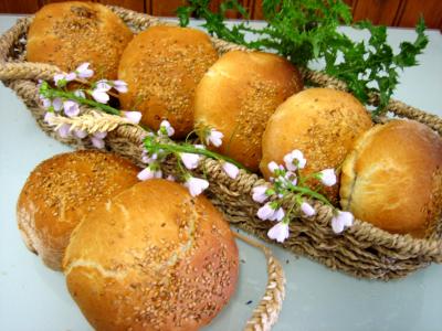 fécule de pommes de terre : Petits pains farcis à l'oignon et aillettes