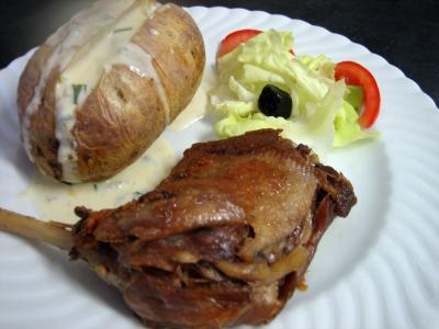 confit : Assiette de confit de canard sauce gorgonzola