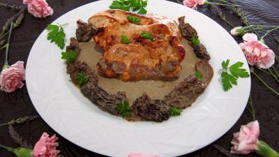 Recettes rapides : Assiette d'escalopes de dinde sauce aux morilles