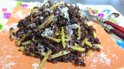 Anniversaire : Assiette de risotto aux haricots verts et mendiants