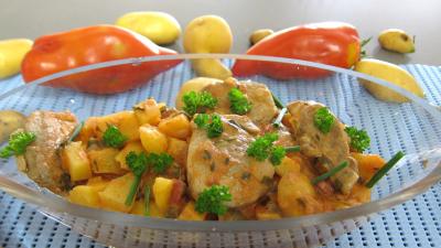 plat complet : Saladier de filet mignon aux pommes de terre