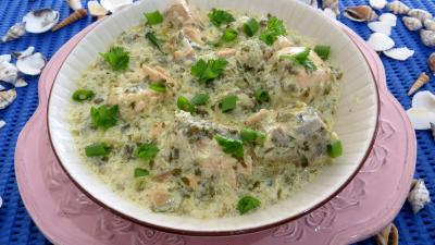 sauce chaude : Plat de saumon à la crème
