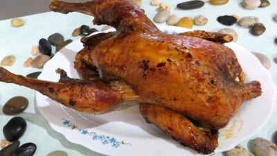 Volailles et gibiers : Assiette de pintade aux épices rôtie au four
