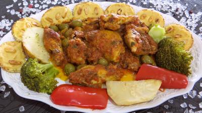 Cuisson à la casserole : Assiette de poulet sauté et ses toasts pois chiches