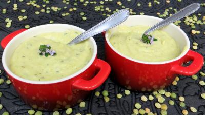plats salés : Cassolettes de pois cassés en purée