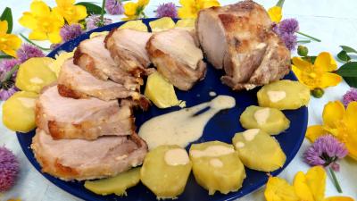 Plat en sauce : Plat de rôti de porc au lait