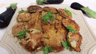 Les grands classiques : Plat d'aubertines panées aux amandes