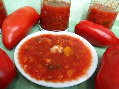 sauce pour oeuf : Coupelle de sauce tomates aux carottes