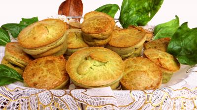 Anniversaire : Panier de muffins aux épinards