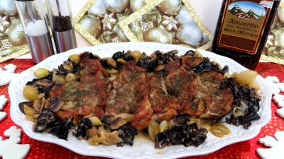 plat complet : Plat de côte de veau à l'amaretto