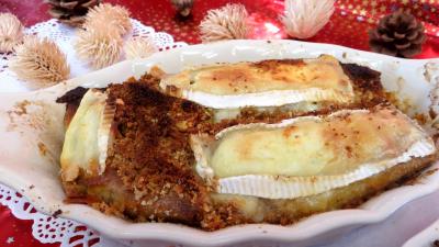 entrée à base de fromage : Cassolettes de crêpes fourrées au camembert