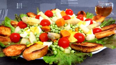 Entrées froides : Petits pois en salade