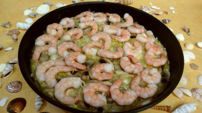 plat complet : Poêle de crevettes aux champignons