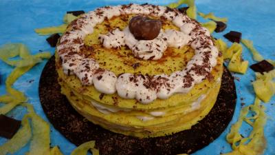 Desserts : Gâteau de crêpes à la crème de marron