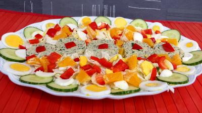 Entrées froides : Reste de perche en salade
