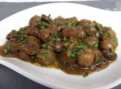 Image : recette Rognons d'agneau à la crème de cassis