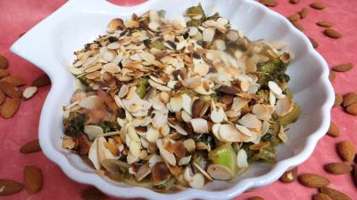 Amande effilée : Plat de batavia aux amandes