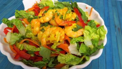 Recettes rapides : Saladier de gambas en salade