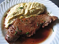 Image : recette Contrefilet purée de pois chiche