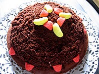 Image : recette Gâteau choco-bananes "taupinière"
