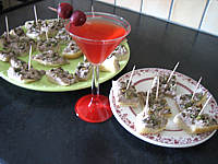 Fromages : Assiettes de canapés de focacia au thon