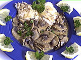 Image : Assiette de cabillaud et champignons
