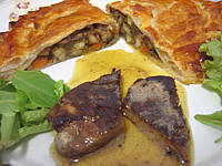foie gras : Foie gras et son chausson aux cèpes et panais