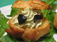 pissenlit : Petits choux de mascarpone et aux petits pois